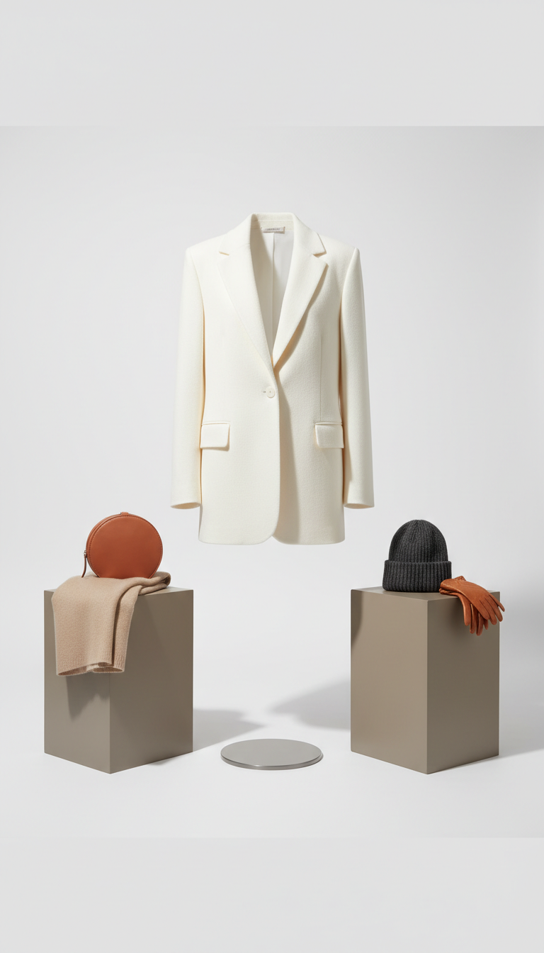 Porcelain White Cashmere Blazer